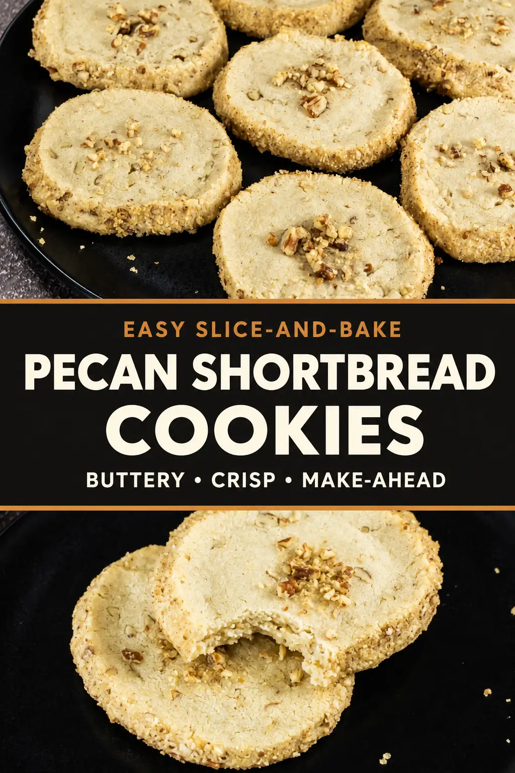 Pecan Shortbread Cookies (Buttery Slice and Bake)