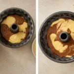 Vanilla and cocoa-cinnamon batters layered and swirled in a 6-cup Bundt pan.