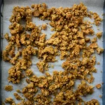 Toasted blondie crumbles perfect for caramel milkshake topping.